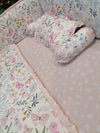 Doted Floral Pink Cot Set