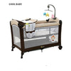 Folding crib with diaper table multifunctional portable bedside bed