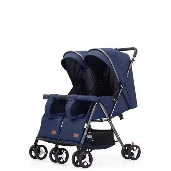 Side by outlet side twin pram