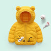 Bear Face Yellow Hooded Puffer Jacket 6185
