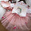 White Unicorn With Pink Skirt Set 5001 - koko.pk