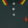 RL Green Germany Collar Stripes Small Red Pony Polo 5265