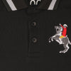 GRD Horse Logo White Color Stripe Black Polo 5274