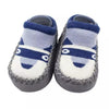 Kids White & Grey Anti Slip Floor Socks 5392