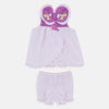 White Chicken Kari Frill Frock And Short 2 Piece Set 5540