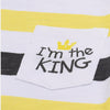 I M The King Multi Color Stripe Front Pocket Romper 5912