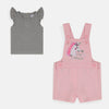 Stay Magical Unicorn Pink Romper With Grey Tshirt 5650
