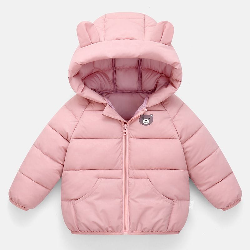 KK Pink Plain Bear Tag Full Sleeve Puffer Jacket P4 – koko.pk