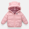 KK Pink Plain Bear Tag Full Sleeve Puffer Jacket P4