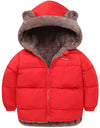 Red Double Sided Bear Ear Full Sleeve Jacket 7022